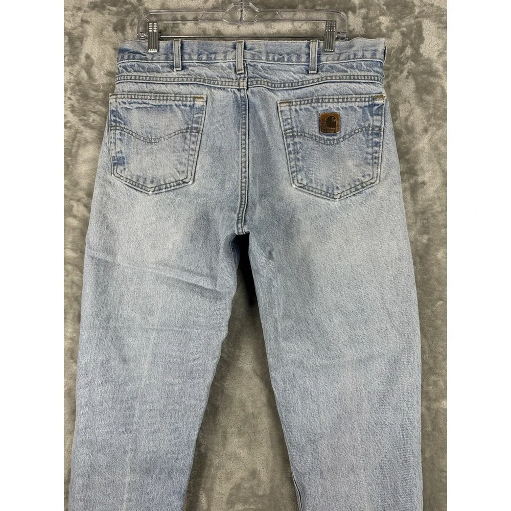 Carhartt Denim Blue Light Wash Relaxed Jeans Mens Size 34x28 Utility Casual